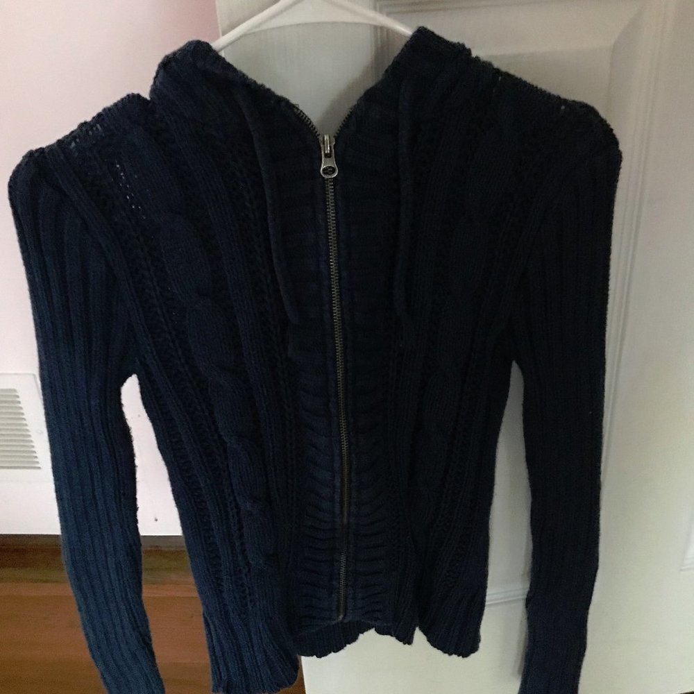 Aeropostale size M  juniors dark blue hoodie full zip sweater